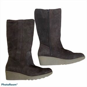 Lands End Suede Tall Boots Sz 9.5B Women’s Brown
